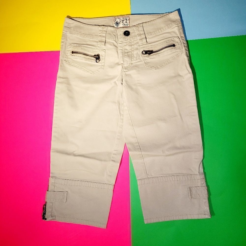 2/$20 Vintage Esprit summer dress pants white cream colour shorts